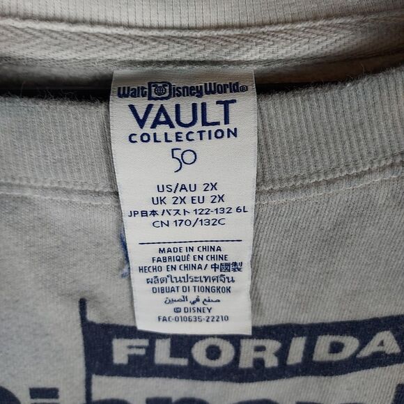 Disney World Vault Collection 50 Mens 2xl Magic Kingdom Long-sleeved Grey Shirt - Picture 6 of 9